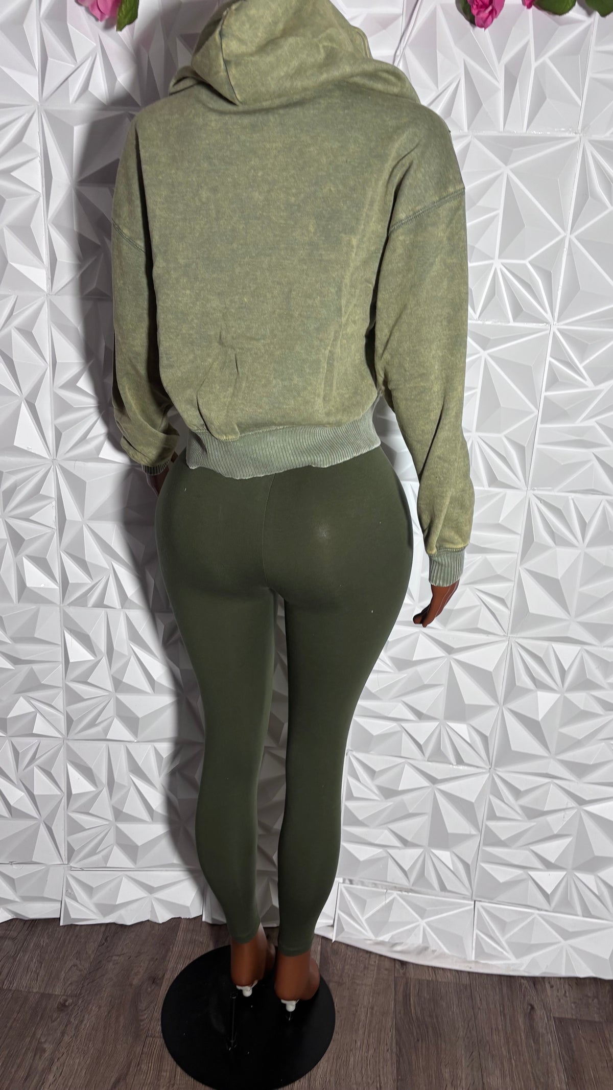 Mineral wash jacket & legging set (Olive)