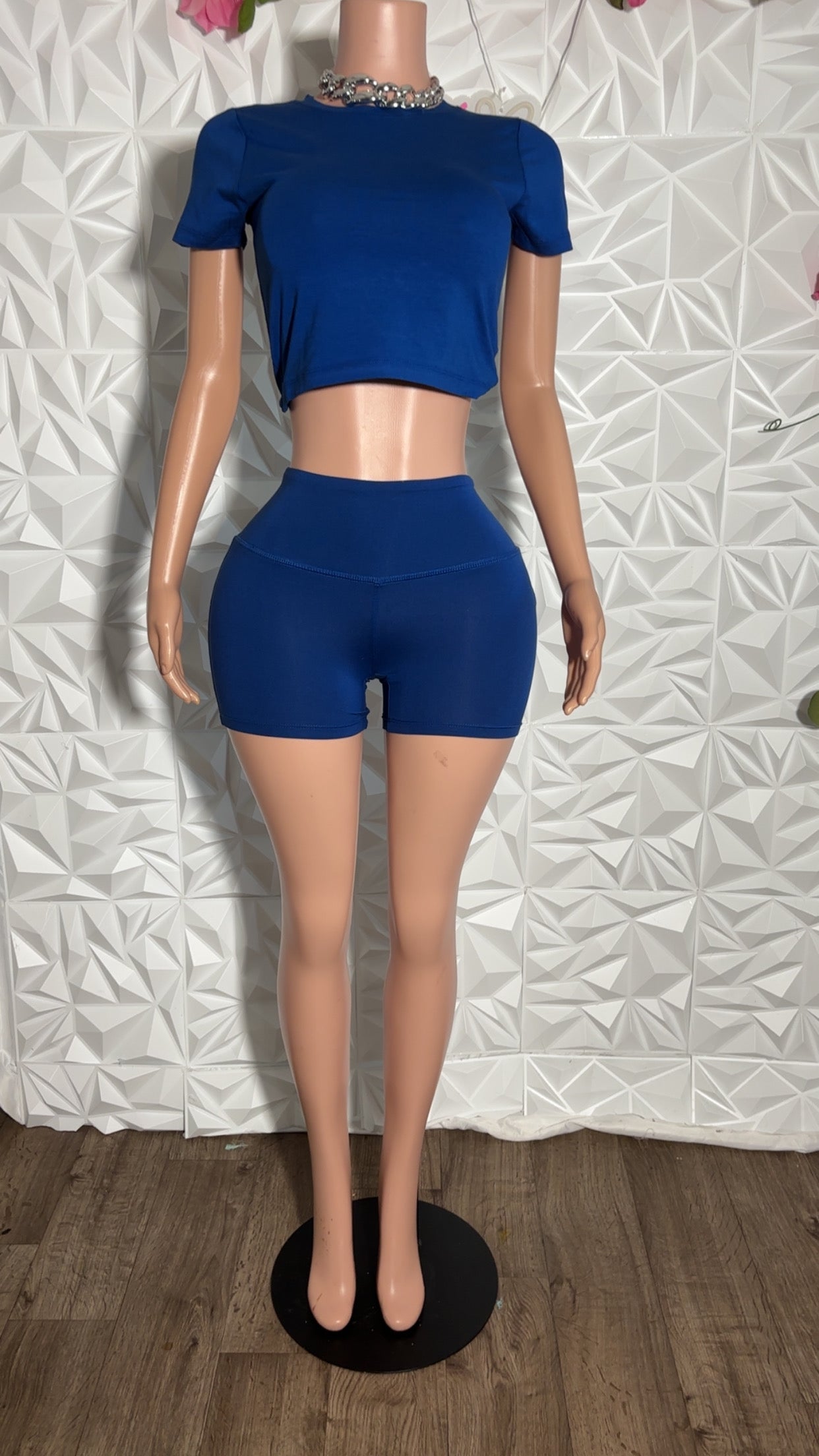 Crop shorts set (Navy)