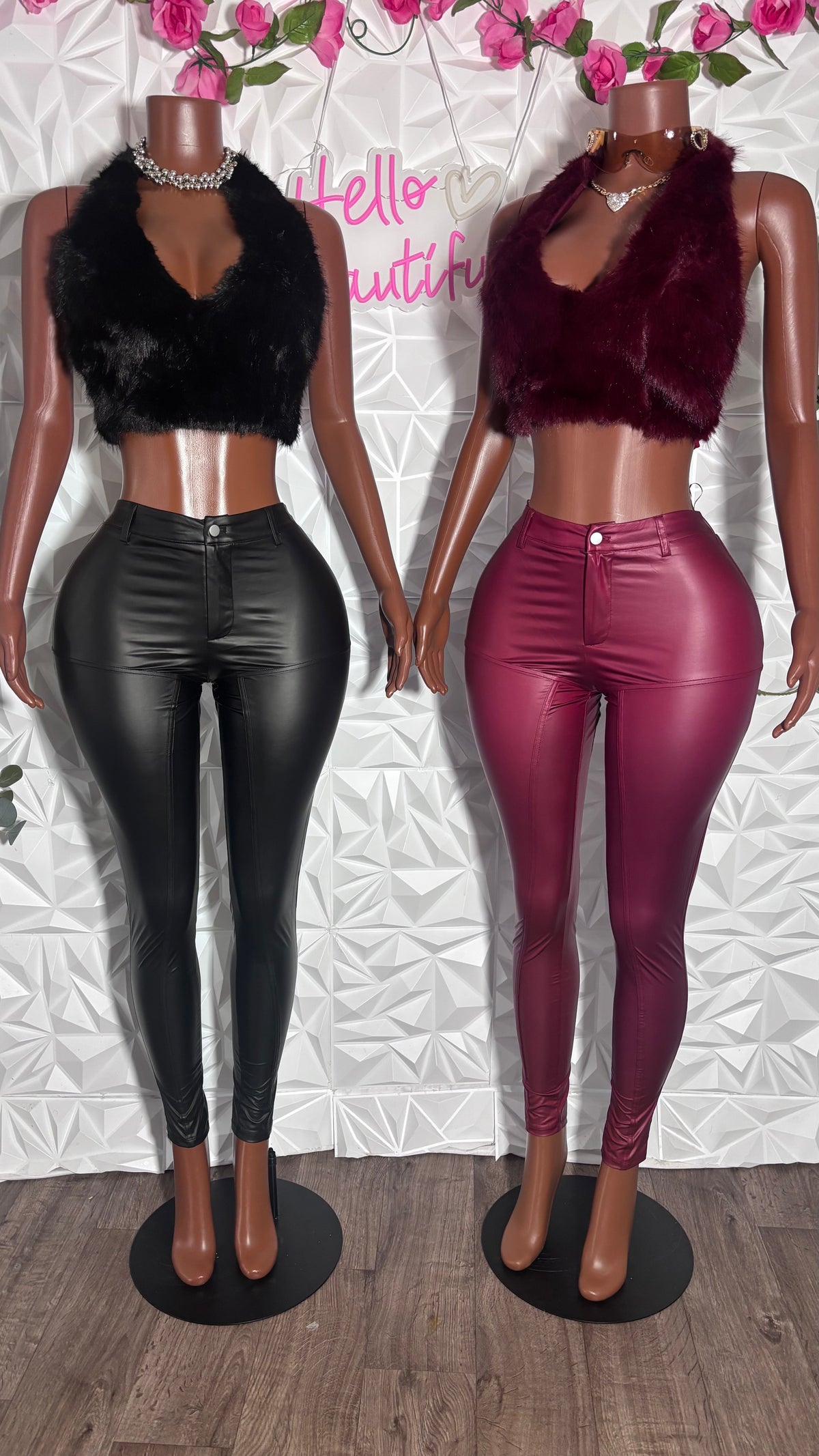 Rich Leather fur set (Black)