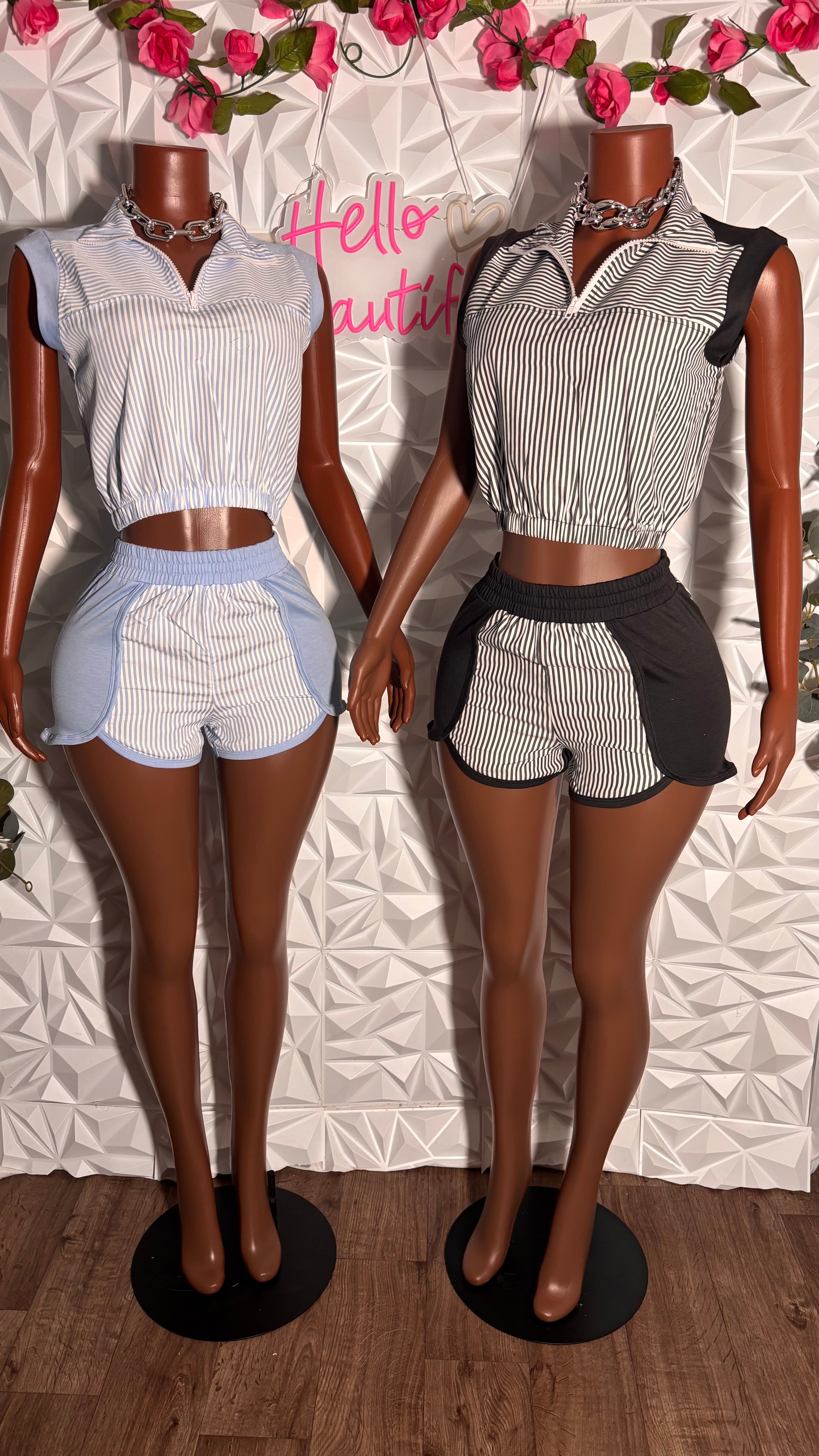 Pin stripe set (Black)