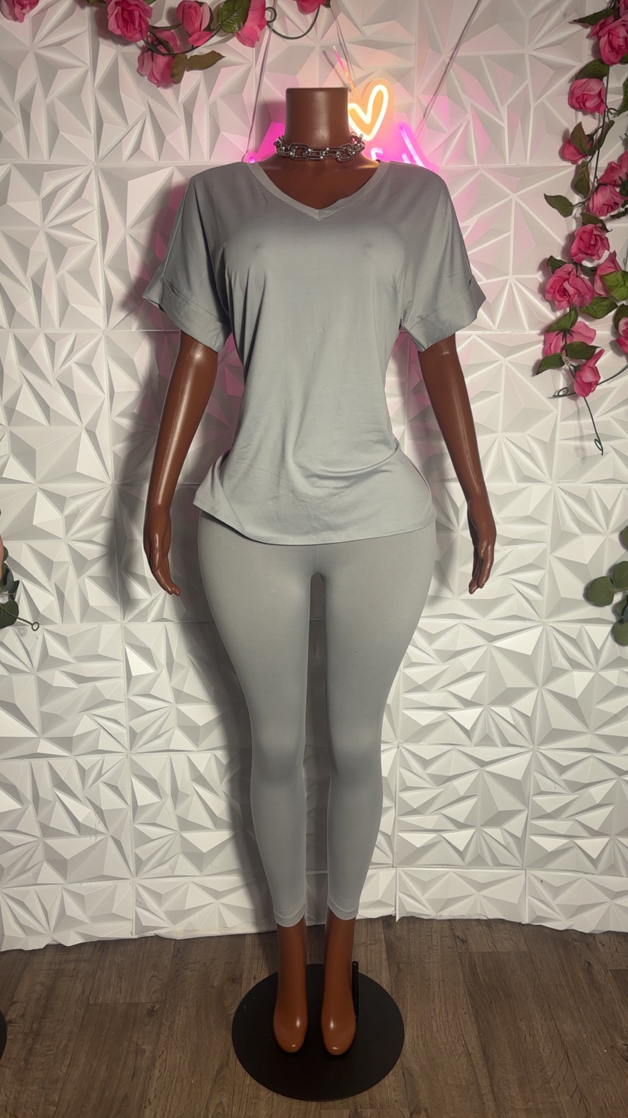 4 piece acid wash legging set