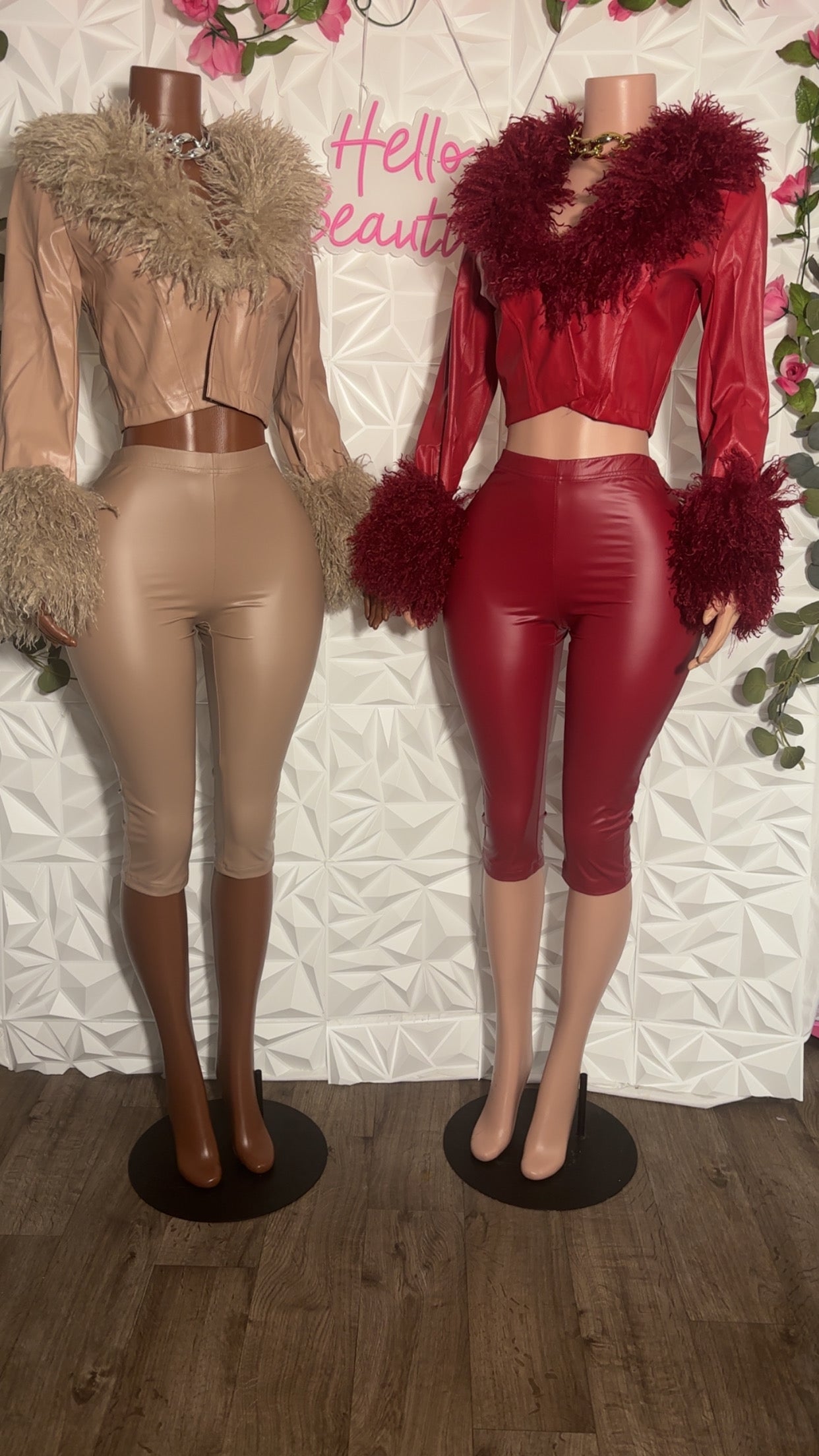 Leather capris