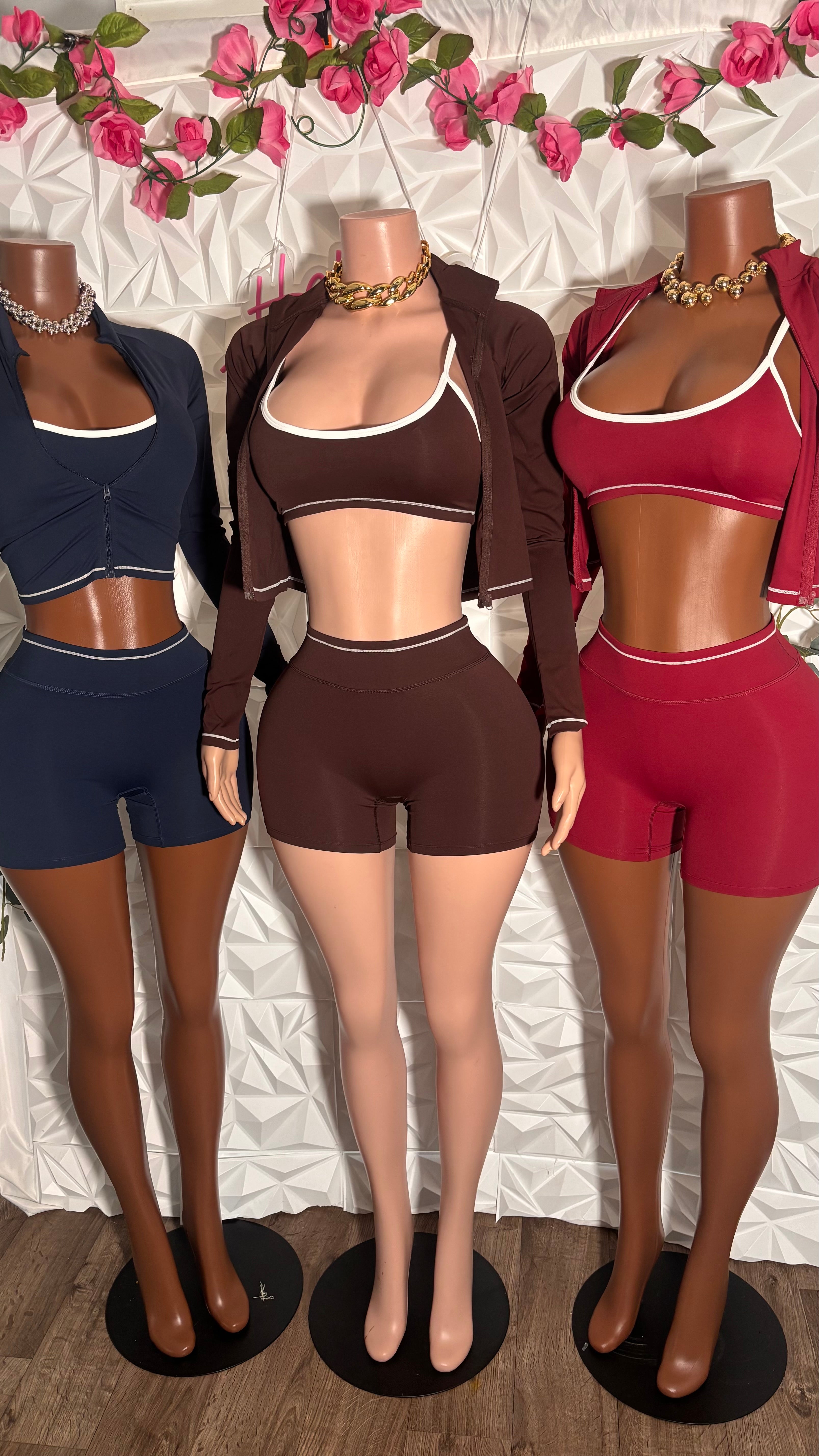 Pretty girl active short set (Navy)