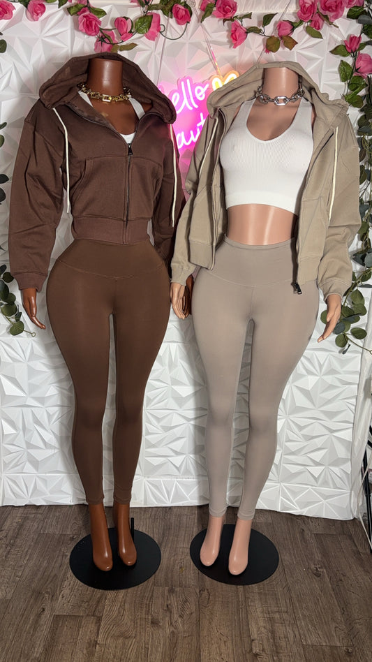 3 piece legging and hoodie set (4 colors)