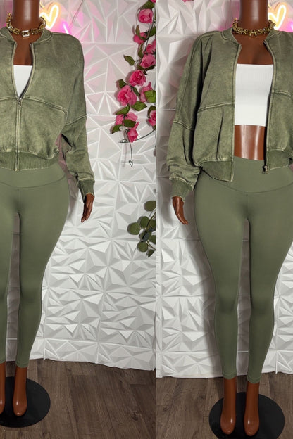 Oversized jacket and legging 3 piece set