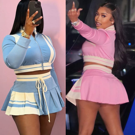 Flare skort set (shorts under skirt)