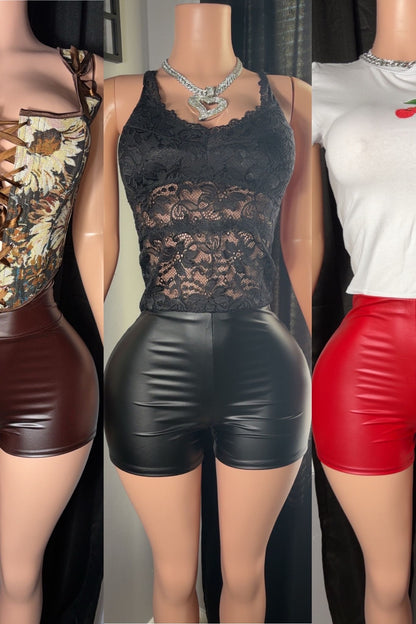 Faux Leather shorts (3 colors)