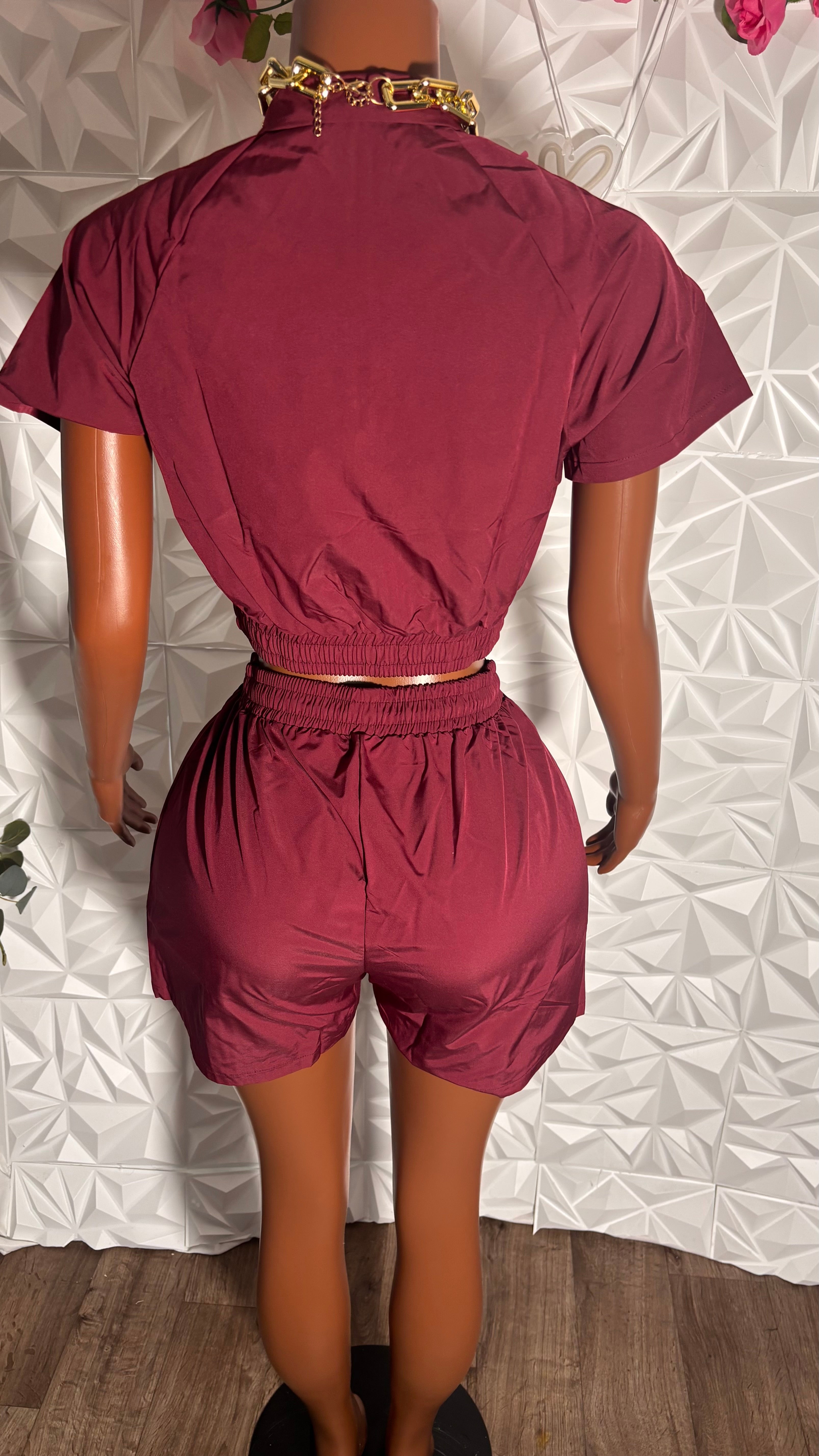 Windbreaker 2 piece set (Burgundy)