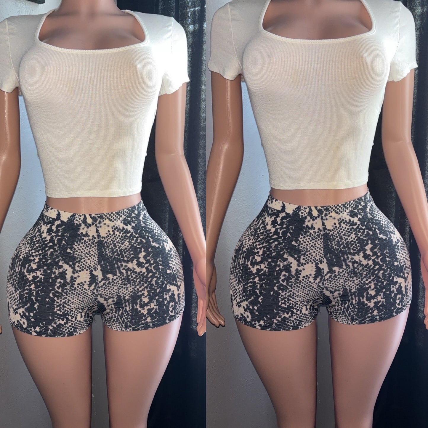 Snake skin shorts