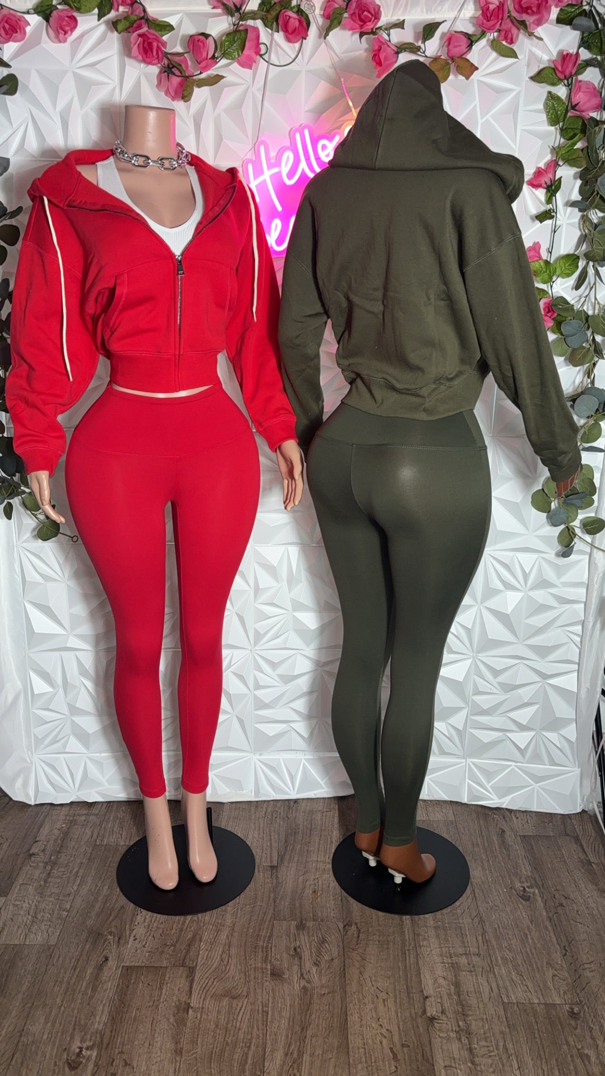 3 piece legging and hoodie set (4 colors)