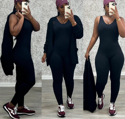 Cardigan and jumpsuit set (4 colors)