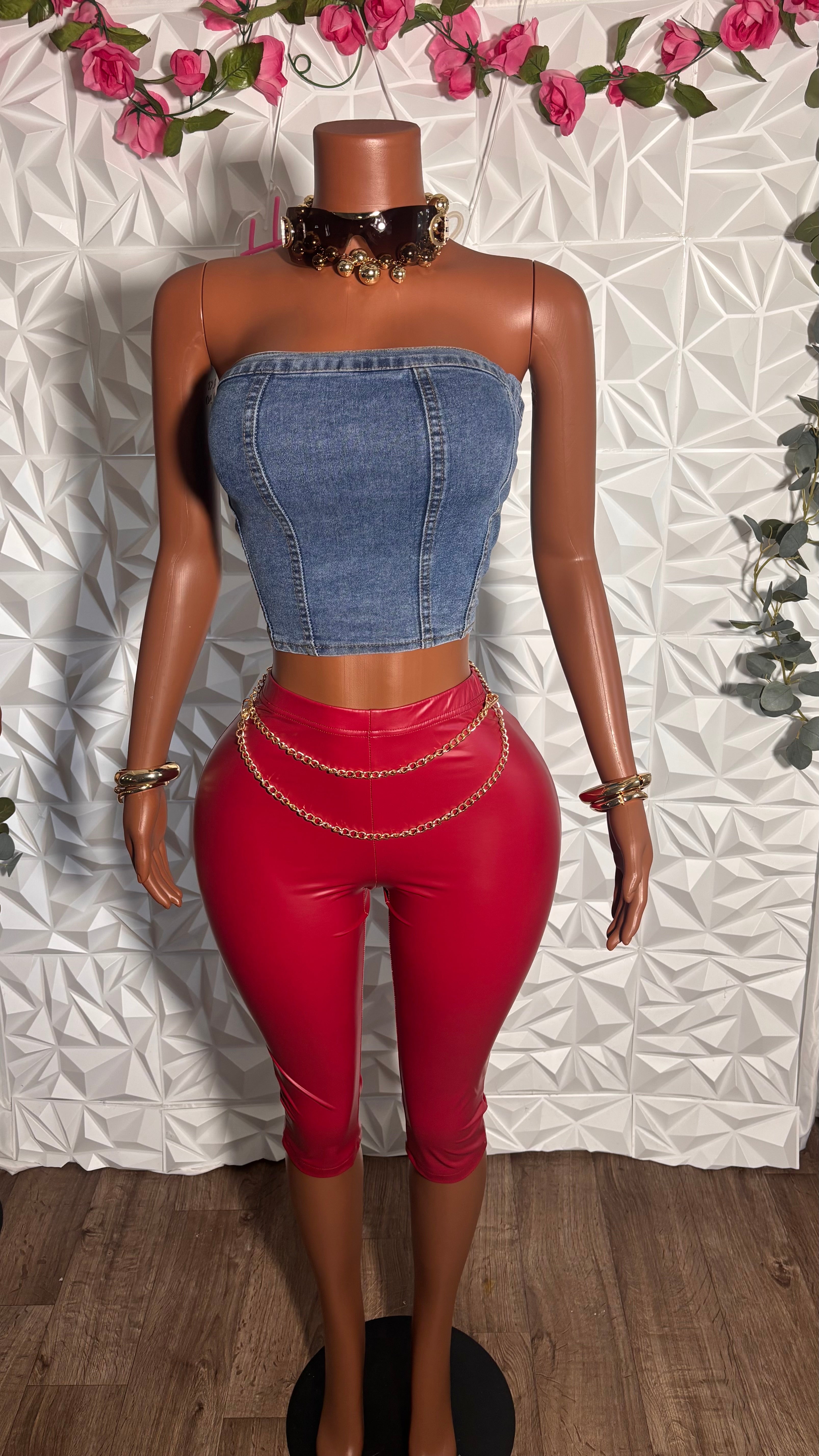 Denim corset