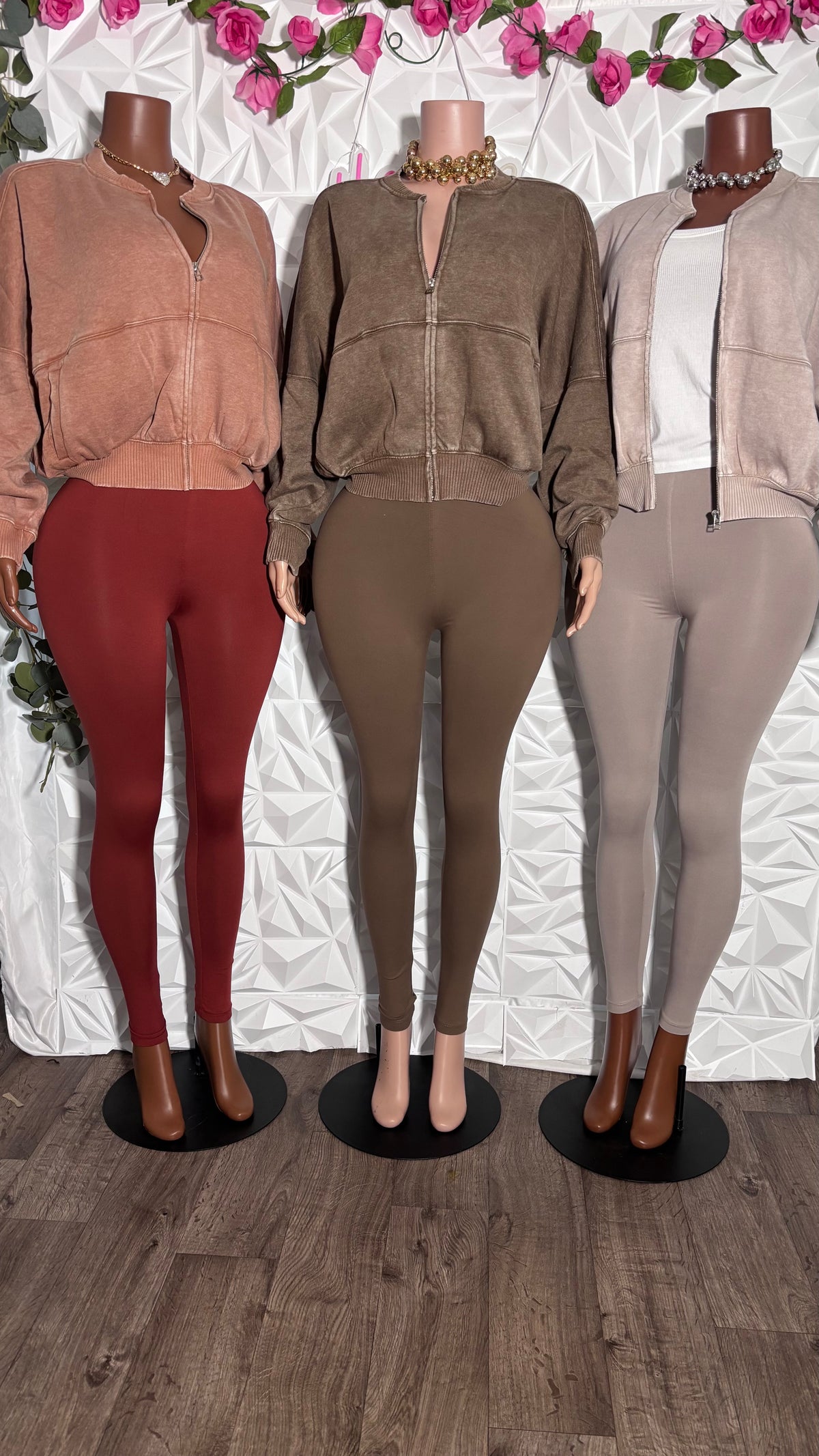 Mineral wash oversized jacket and legging set (Ash Mocha)
