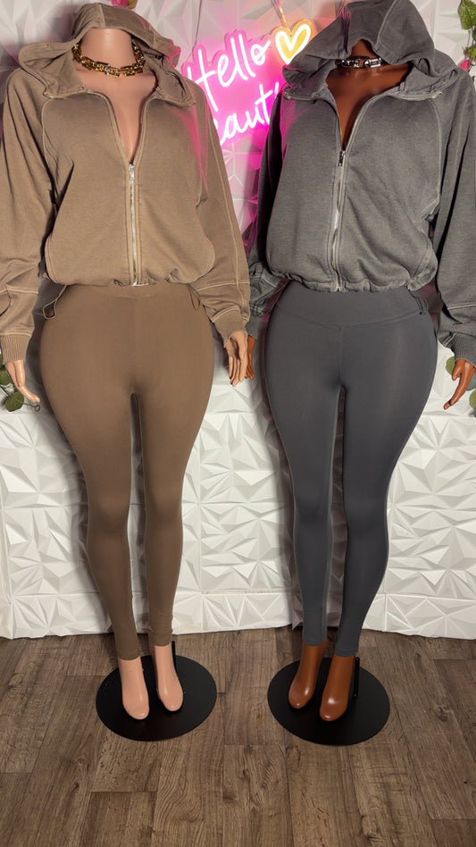 Fleece zip up hoodie set