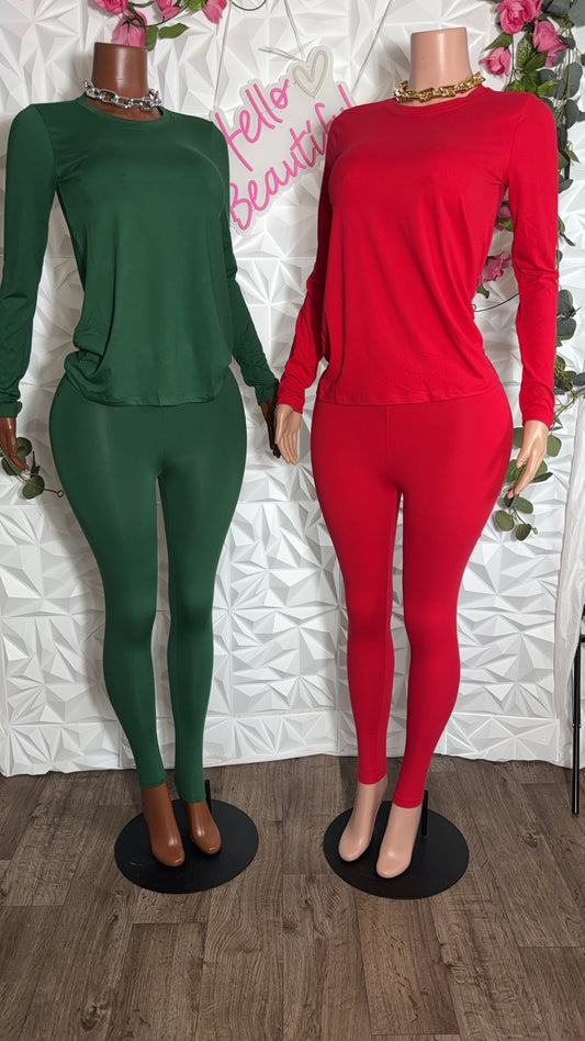 Long sleeve legging sets (2 colors)
