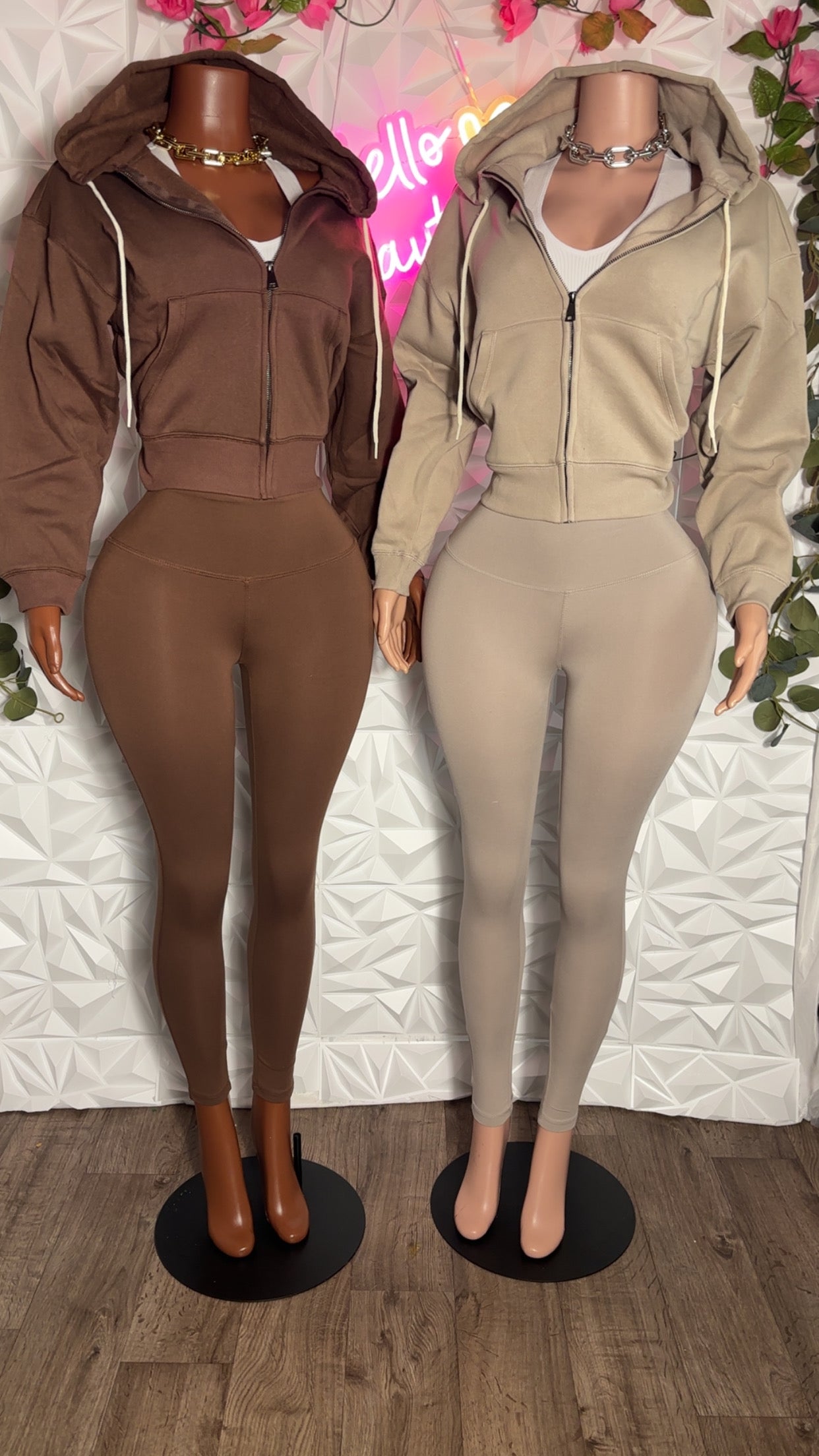3 piece legging and hoodie set (4 colors)