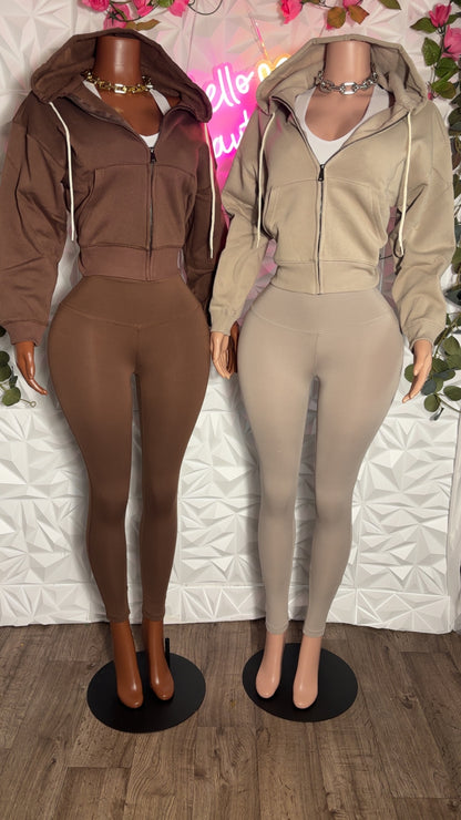 3 piece legging and hoodie set (4 colors)