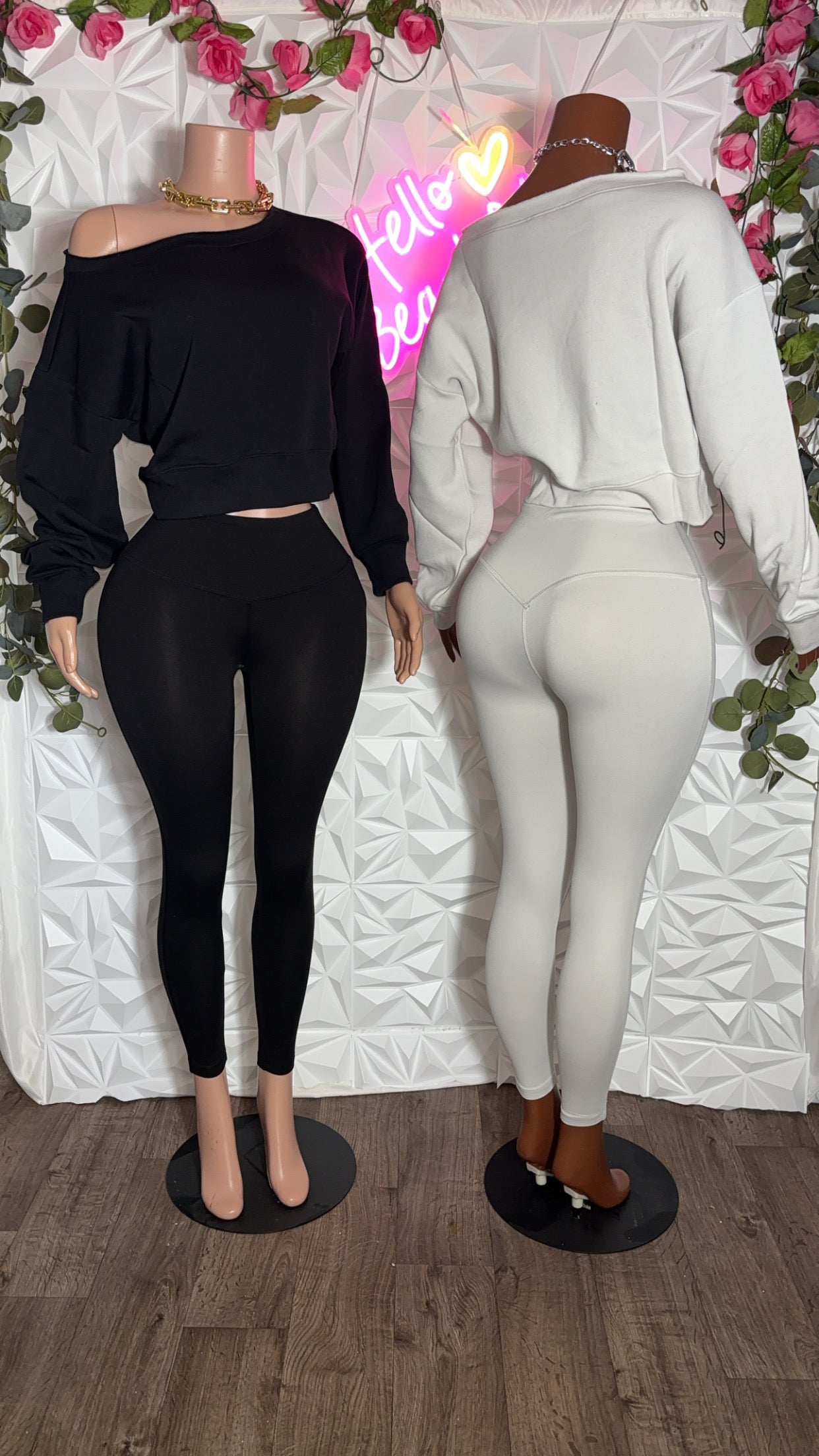 Off shoulder sweater set