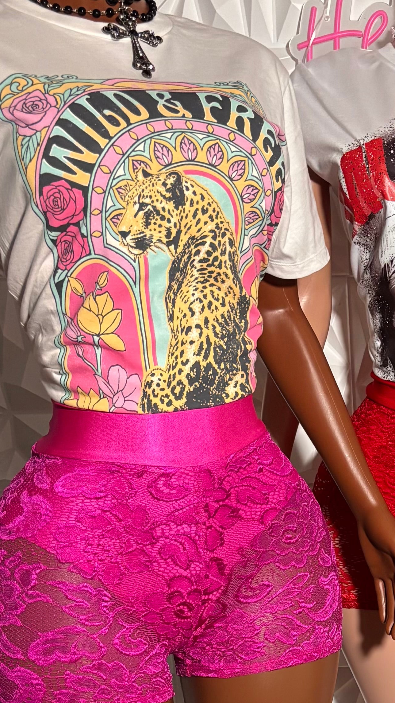 Lace shorts (Pink)