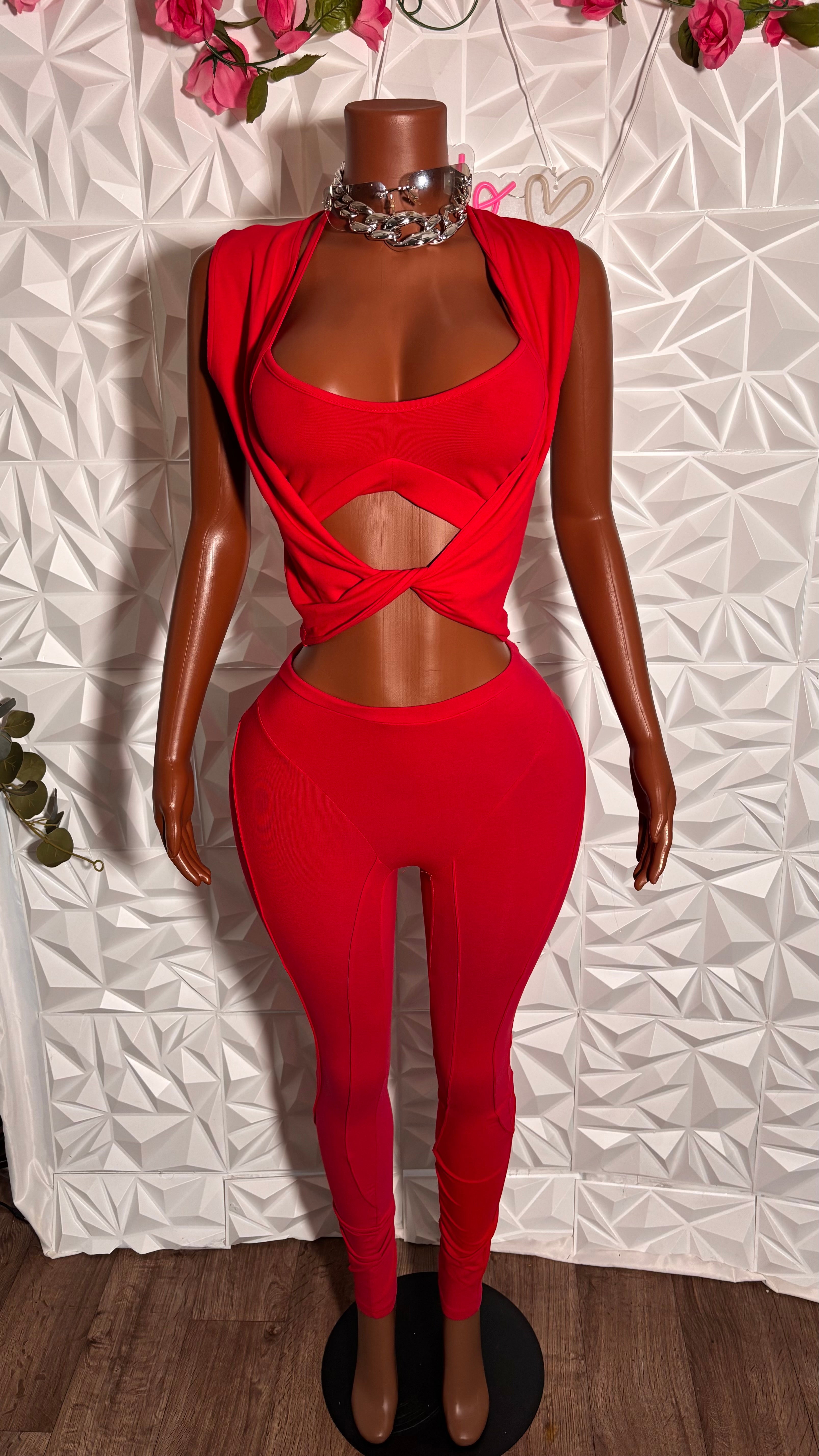 Motion 3 Piece Legging Set (Red)