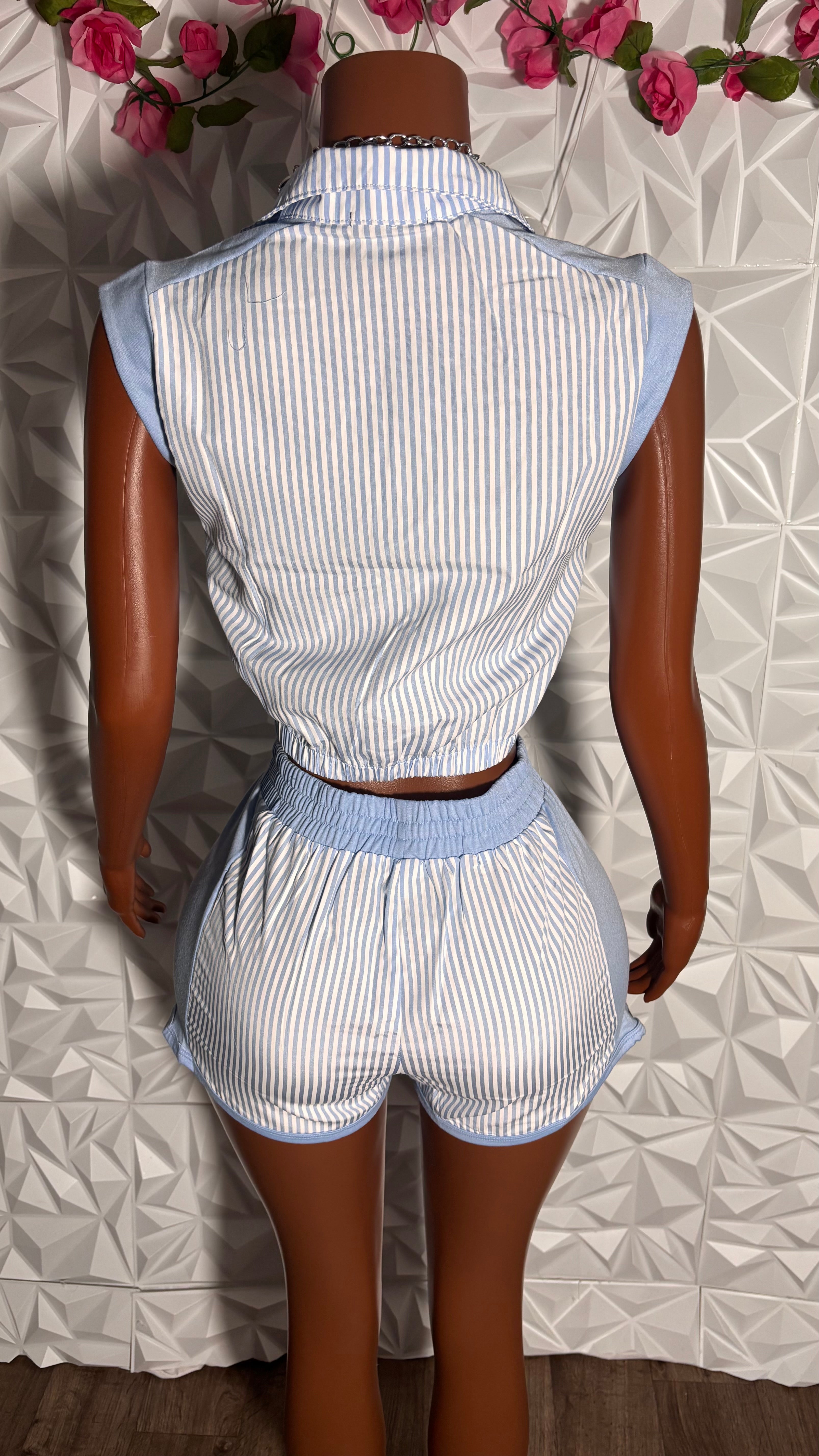 Pin stripe set (Blue)
